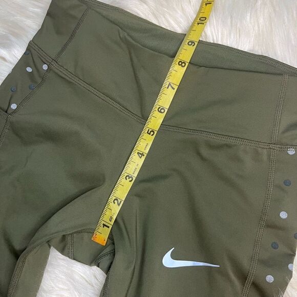 Nike dri fit flash running leggings olive green polka dot sz XS - Picture 8 of 9